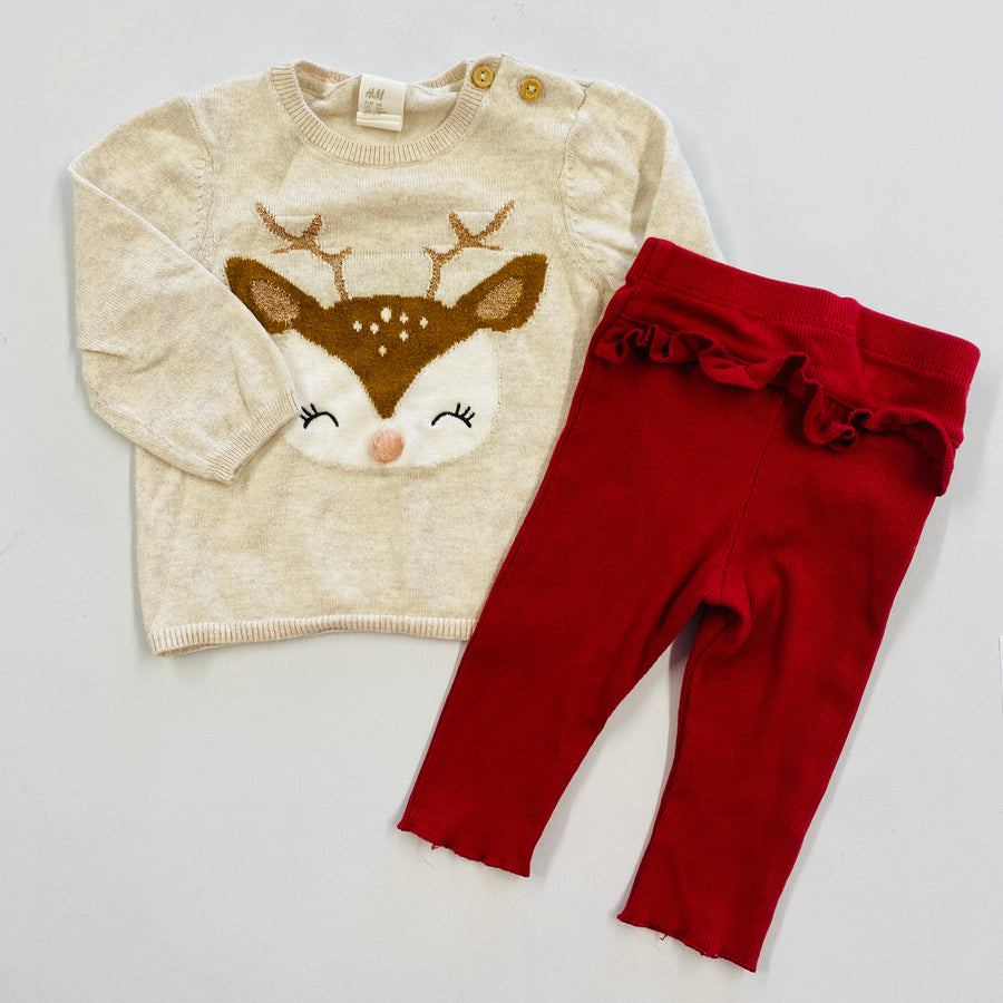 Deer Sweater + Leggings | 4-6mos