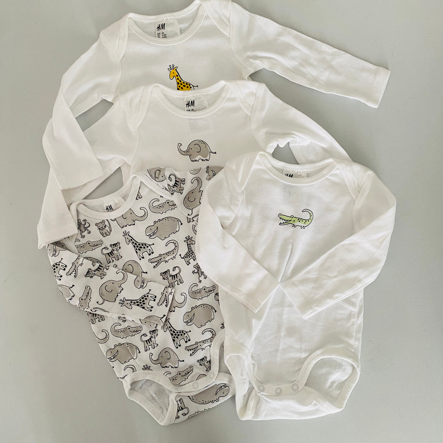 4pck Cotton Bodysuits | 4-6mos