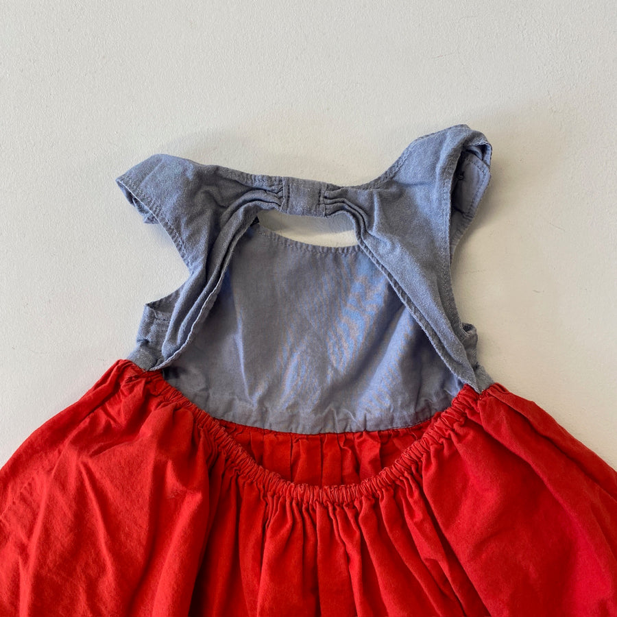Chambray + Red Dress | 18-24mos