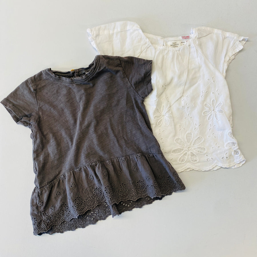 2pck Embroidered Tops | 12-18mos