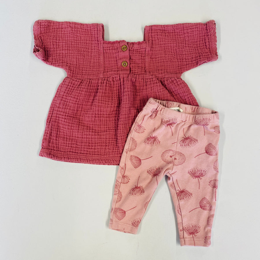 Organic Dress + Leggings | 0-3mos