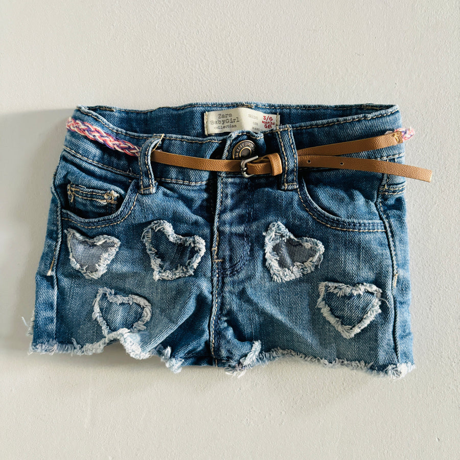 Distressed Heart Shorts | 3-6mos