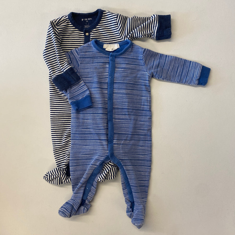 2pck Striped Sleepers | 3mos