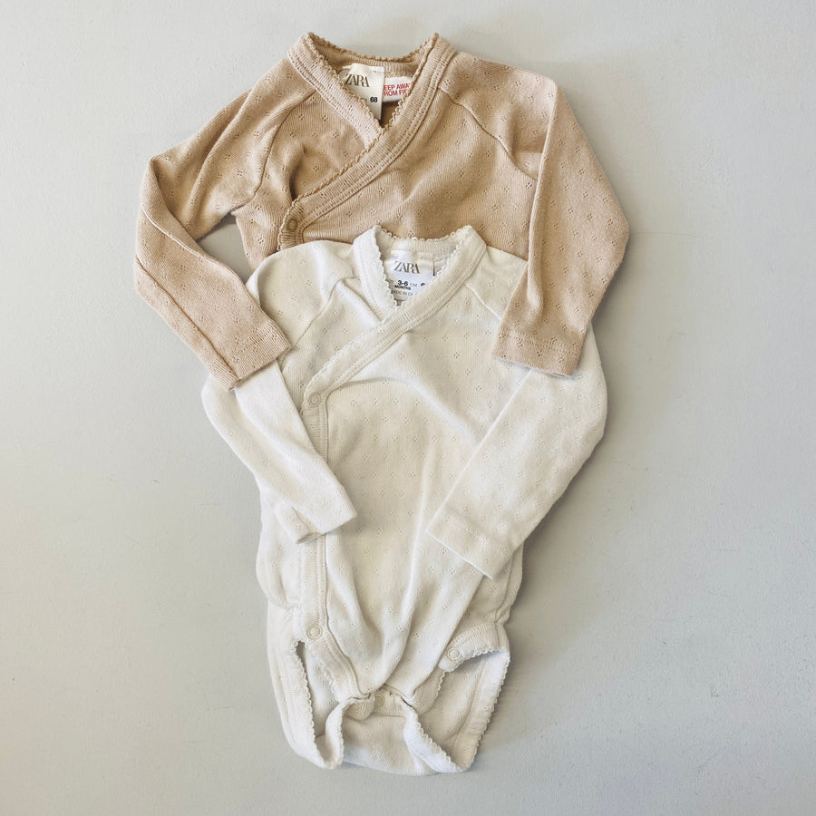 2pck Bodysuits | 3-6mos