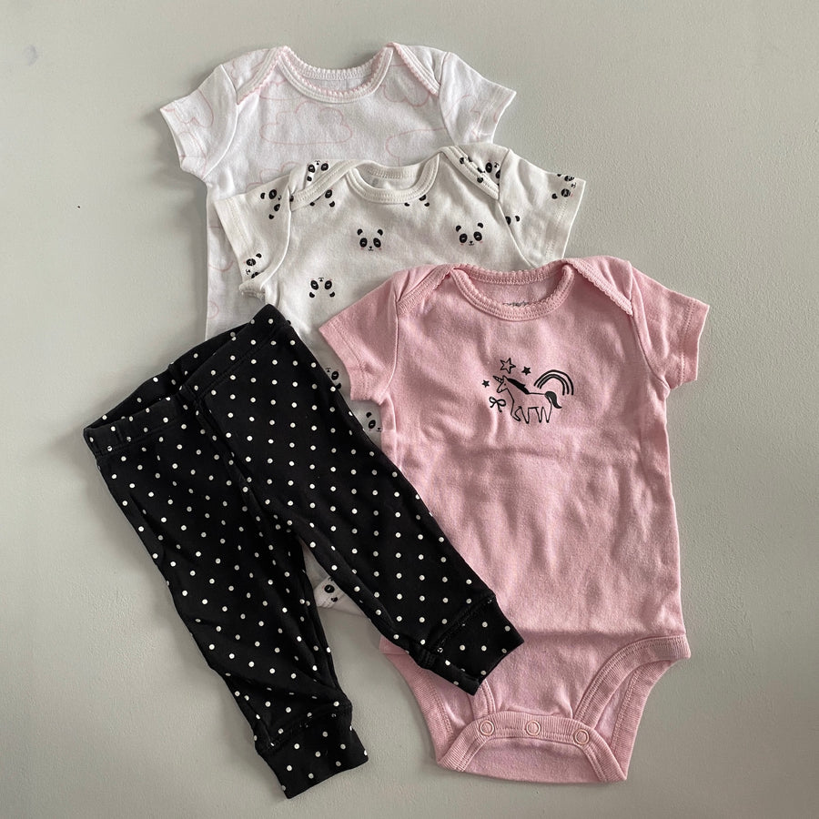 4pc Bodysuits + Legging Set | 3mos