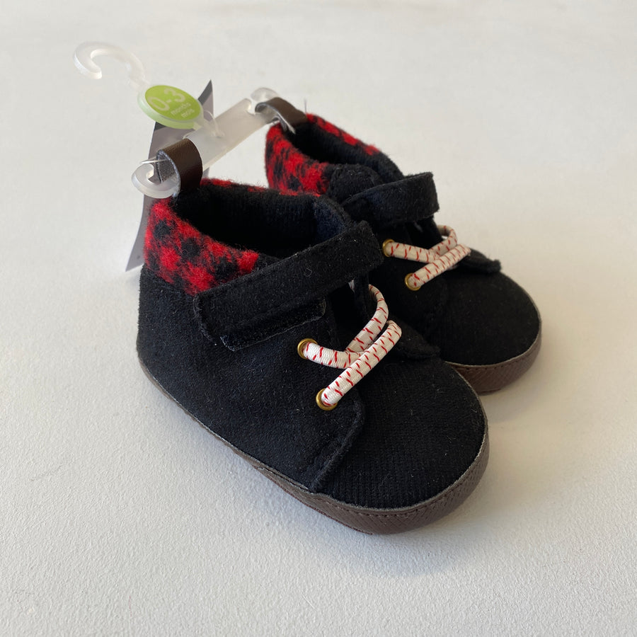 Plaid Crib Shoes | 0-3mos