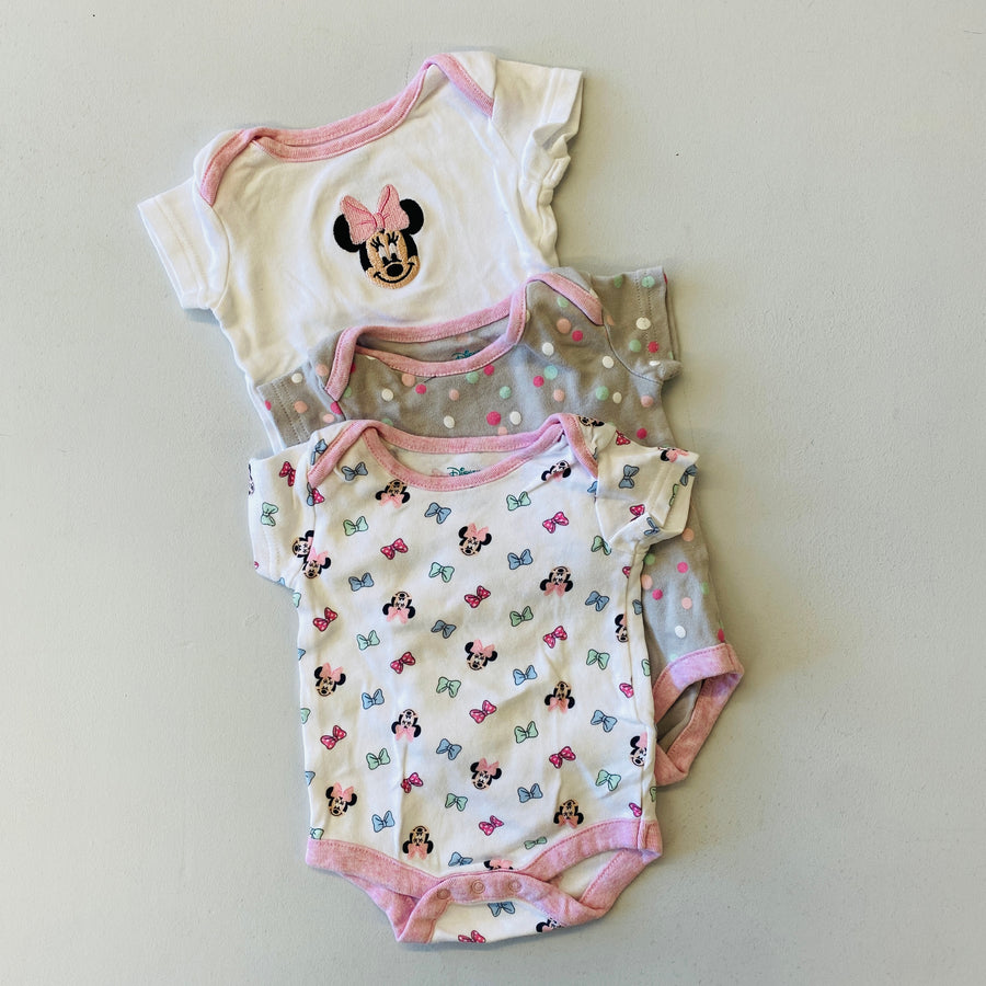 3pck Minnie Mouse Bodysuits | Newborn