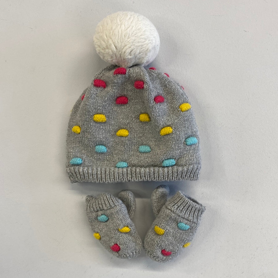 Pom Hat + Mittens | 0-6mos