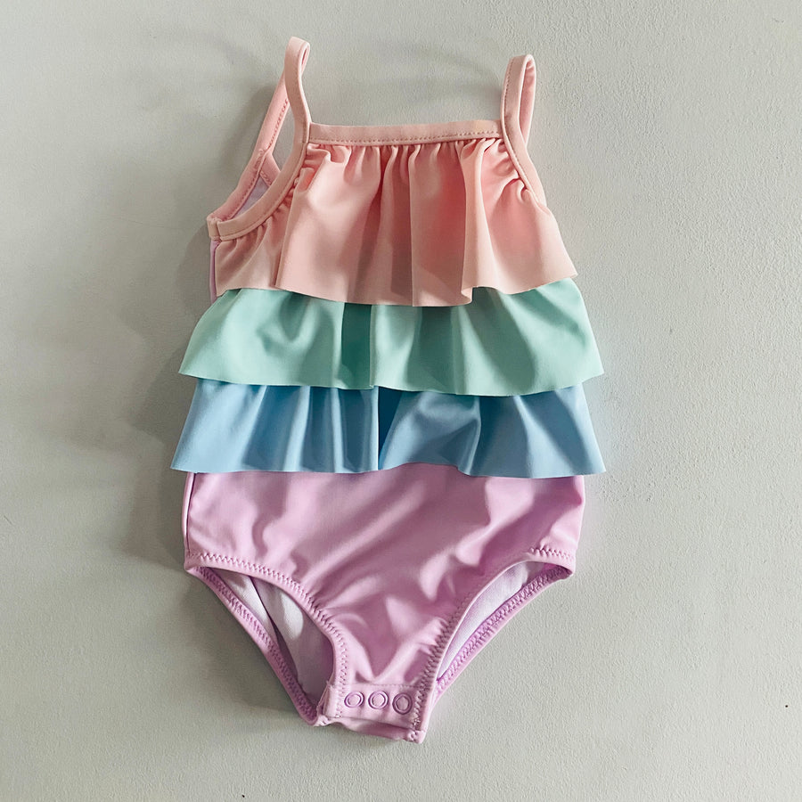 Pastel Ruffle Swim Suit | 9mos